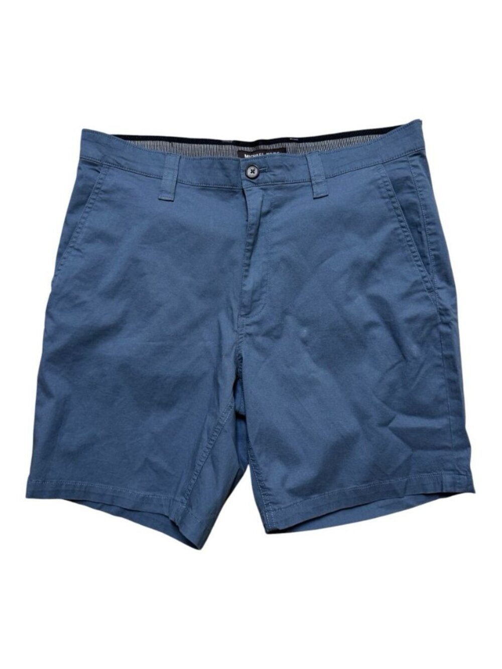 Michael Kors Shorts Mens 32 Blue Stretch Chino Casual Flat Front 5 Inseam